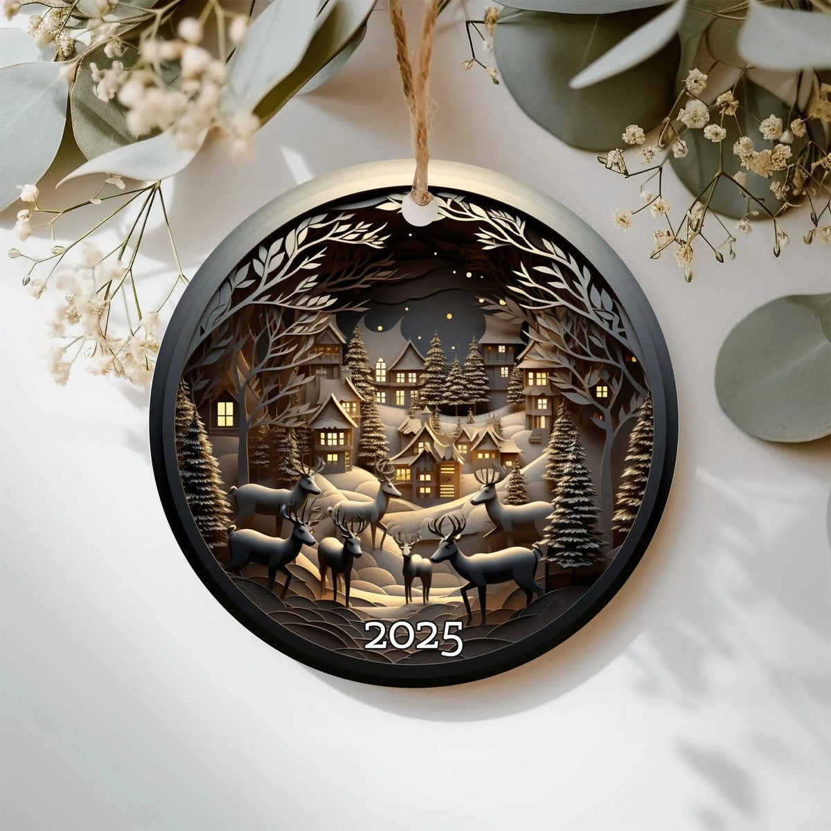 Enchanted Winter Village 2025 Ceramic Christmas Ornament