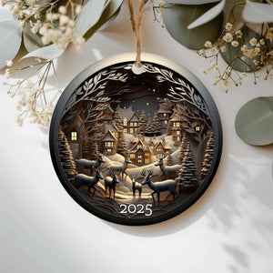 Enchanted Winter Village 2025 Ceramic Christmas Ornament